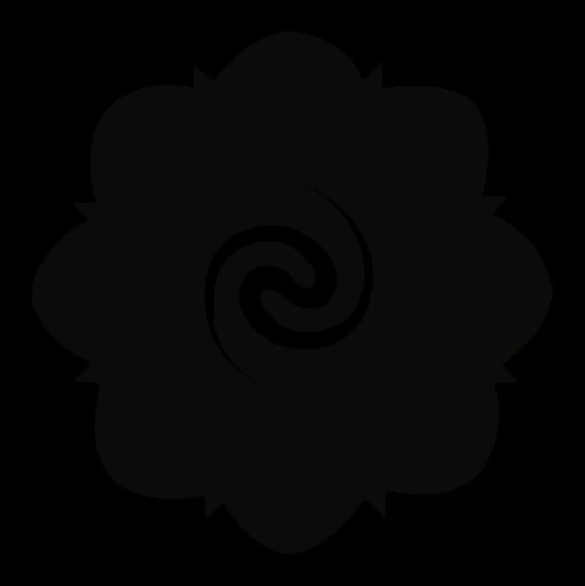 Rosa de Borneo de ocho lóbulos con espiral central, dibujo de Leo Martínez.