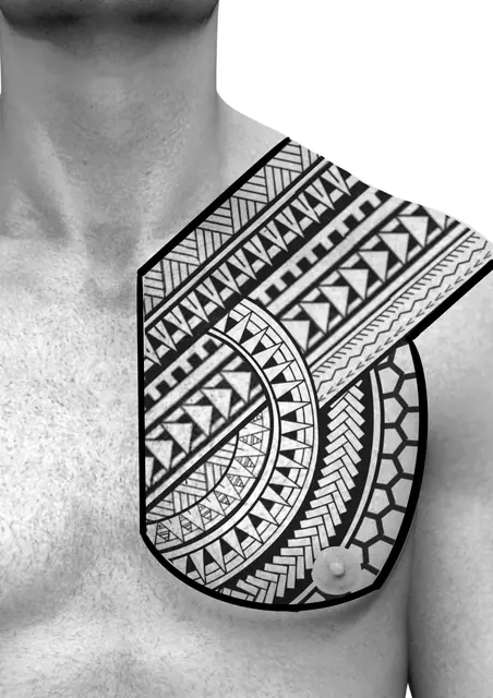 Diseño de tatuaje polinesio disponible para reservar tribal polinesio con bandas geométricas, dibujado por Leo Martínez en Koru Tatau · A Sailor's Grave Tattoo Barcelona, Granollers.