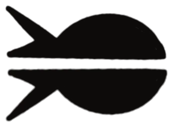 Polynesian fish with a rounded body and pronounced fins, drawing by Leo Martínez.