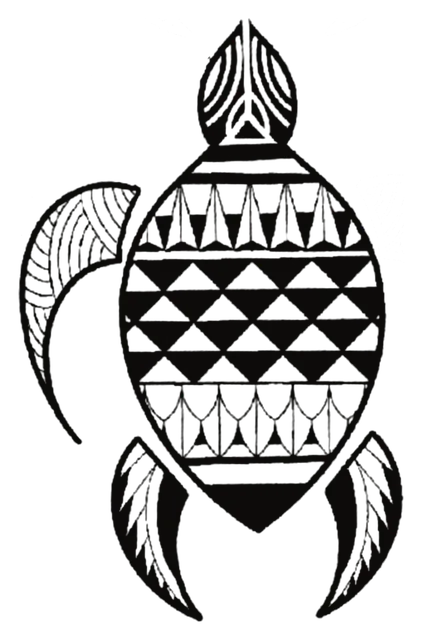 Tortuga con el caparazón relleno de dientes de tiburón y escamas, dibujo de Leo Martínez.